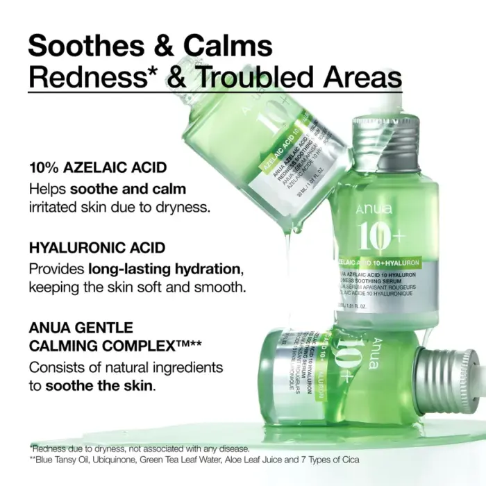 Anua - Azelaic Acid 10 Hyaluron Redness Soothing Serum - Image 6